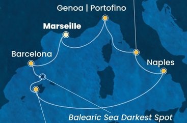 Francúzsko, Španielsko, Taliansko z Marseille na lodi Costa Toscana