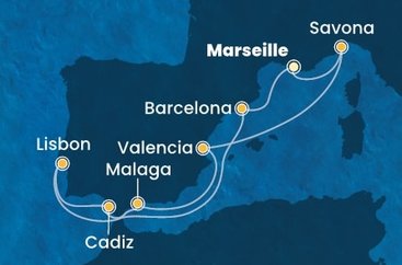 Francúzsko, Španielsko, Portugalsko, Taliansko z Marseille na lodi Costa Pacifica