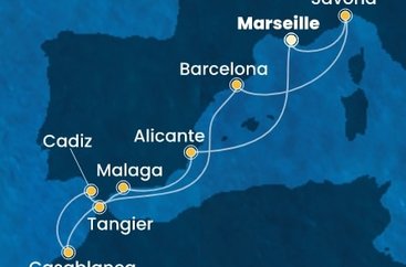 Francúzsko, Taliansko, Španielsko, Maroko z Marseille na lodi Costa Diadema