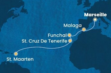 Francúzsko, Španielsko, Portugalsko, Svatý Martin z Marseille na lodi Costa Fascinosa