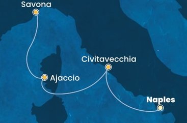 Taliansko, Francúzsko z Neapolu na lodi Costa Fascinosa