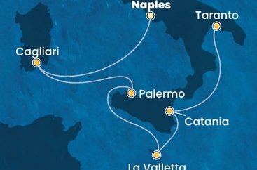 Taliansko, Malta z Neapolu na lodi Costa Serena