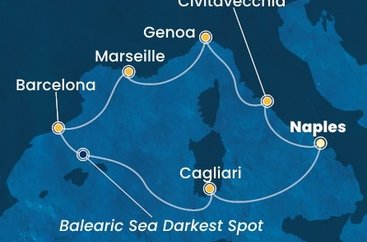 Taliansko, Francúzsko, Španielsko z Neapolu na lodi Costa Smeralda