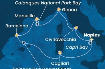 Taliansko, Francúzsko, Španielsko z Neapolu na lodi Costa Smeralda