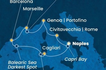 Taliansko, Francúzsko, Španielsko z Neapolu na lodi Costa Smeralda