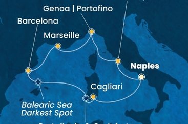 Taliansko, Francúzsko, Španielsko z Neapolu na lodi Costa Smeralda