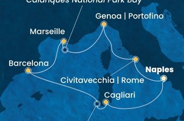 Taliansko, Francúzsko, Španielsko z Neapolu na lodi Costa Smeralda