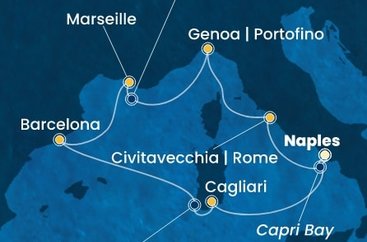 Taliansko, Francúzsko, Španielsko z Neapolu na lodi Costa Smeralda