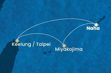 Japonsko, Tchaj-wan z Nahy na lodi Costa Serena