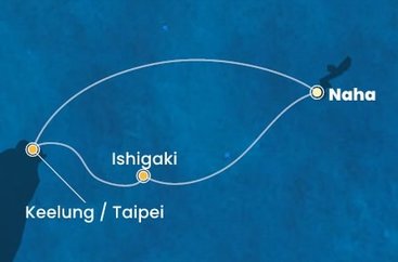 Japonsko, Tchaj-wan z Nahy na lodi Costa Serena