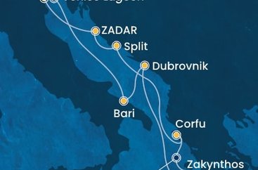 Taliansko, Chorvátsko, Grécko z Marghery na lodi Costa Deliziosa
