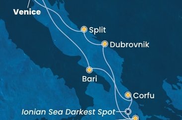 Taliansko, Grécko, Chorvátsko z Marghery na lodi Costa Deliziosa