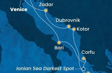 Taliansko, Grécko, Čierna Hora, Chorvátsko z Marghery na lodi Costa Deliziosa