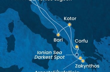 Taliansko, Čierna Hora, Grécko z Marghery na lodi Costa Deliziosa