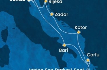 Taliansko, Grécko, Čierna Hora, Chorvátsko z Marghery na lodi Costa Deliziosa