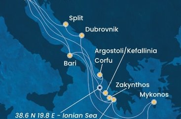 Taliansko, Grécko, Chorvátsko na lodi Costa Deliziosa