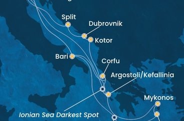 Taliansko, Grécko, Čierna Hora, Chorvátsko z Marghery na lodi Costa Deliziosa