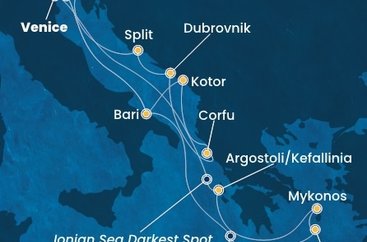 Taliansko, Grécko, Čierna Hora, Chorvátsko z Marghery na lodi Costa Deliziosa