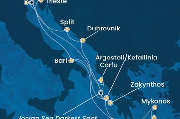 Taliansko, Grécko, Chorvátsko z Marghery na lodi Costa Deliziosa