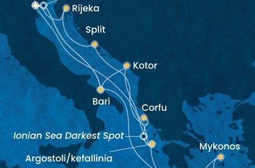Taliansko, Grécko, Čierna Hora, Chorvátsko z Marghery na lodi Costa Deliziosa