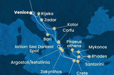 Taliansko, Grécko, Čierna Hora, Chorvátsko z Marghery na lodi Costa Deliziosa