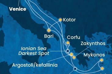 Taliansko, Čierna Hora, Grécko z Marghery na lodi Costa Deliziosa