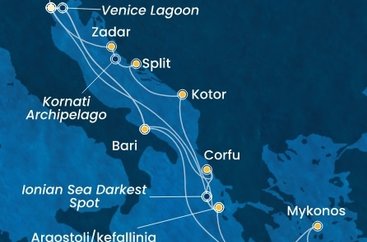 Taliansko, Grécko, Čierna Hora, Chorvátsko z Marghery na lodi Costa Deliziosa