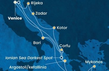 Taliansko, Grécko, Čierna Hora, Chorvátsko z Marghery na lodi Costa Deliziosa