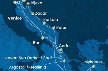 Taliansko, Grécko, Čierna Hora, Chorvátsko z Marghery na lodi Costa Deliziosa