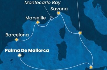 Španielsko, Taliansko, Francúzsko z Palmy de Mallorca na lodi Costa Toscana