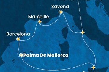 Španielsko, Taliansko, Francúzsko z Palmy de Mallorca na lodi Costa Toscana