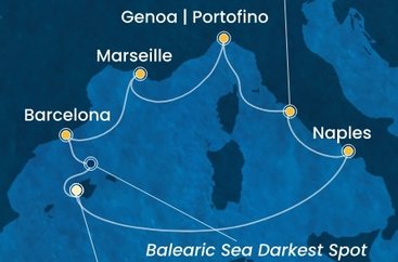 Španielsko, Taliansko, Francúzsko z Palmy de Mallorca na lodi Costa Toscana