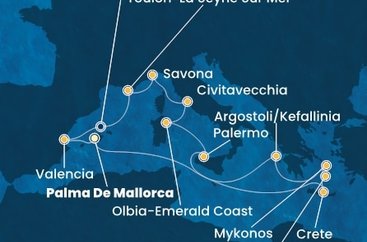 Španielsko, Grécko, Taliansko, Francúzsko z Palmy de Mallorca na lodi Costa Pacifica