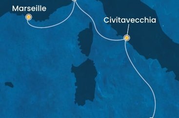 Taliansko, Francúzsko z Palerma na lodi Costa Toscana