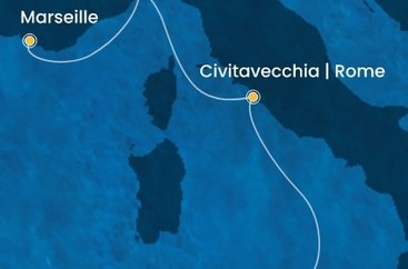 Taliansko, Francúzsko z Palerma na lodi Costa Smeralda