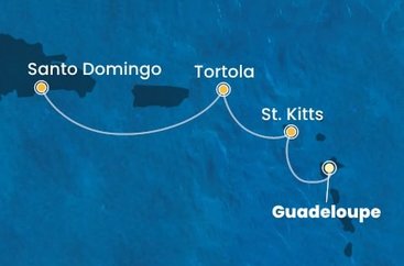 Guadeloupe, Svätý Krištof a Nevis, Britské Panenské ostrovy, Dominikánska republika z Pointe-à-Pitre na lodi Costa Fascinosa