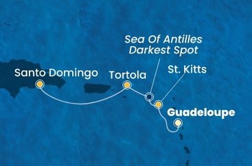 Guadeloupe, Svätý Krištof a Nevis, Britské Panenské ostrovy, Dominikánska republika z Pointe-à-Pitre na lodi Costa Fascinosa