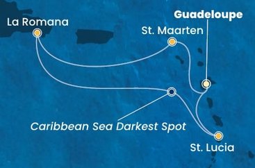 Guadeloupe, Svatý Martin, Dominikánska republika, Svätá Lucia z Pointe-à-Pitre na lodi Costa Fascinosa