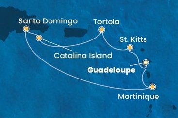 Guadeloupe, Svätý Krištof a Nevis, Britské Panenské ostrovy, Dominikánska republika, Martinik z Pointe-à-Pitre na lodi Costa Favolosa