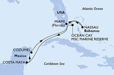 USA, Bahamy, Mexiko z Miami na lodi MSC Seaside