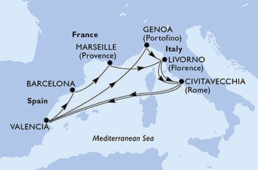 Taliansko, Španielsko, Francúzsko z Janova na lodi MSC Sinfonia