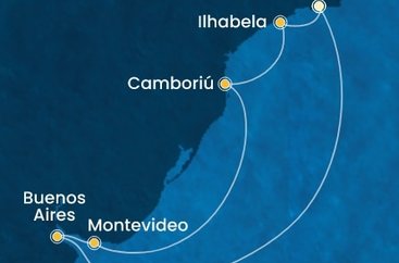 Brazília, Argentína, Uruguaj z Rio de Janeira na lodi Costa Serena
