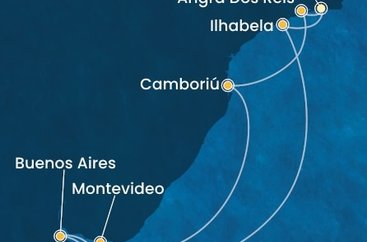 Brazília, Argentína, Uruguaj z Rio de Janeira na lodi Costa Serena
