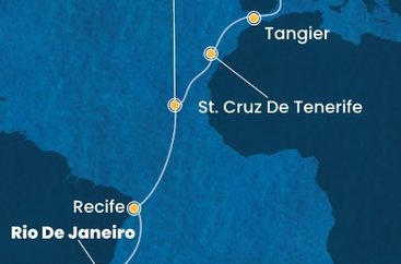 Brazília, Kapverdy, Španielsko, Maroko z Rio de Janeira na lodi Costa Favolosa