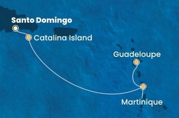 Dominikánska republika, Martinik, Guadeloupe zo Santa Dominga na lodi Costa Fascinosa