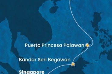 Singapur, Brunej, Filipíny, Čína zo Singapuru na lodi Costa Serena