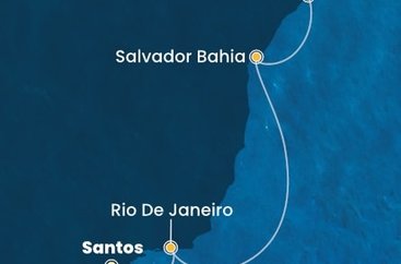 Brazília zo Santosu na lodi Costa Diadema