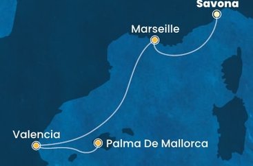 Taliansko, Francúzsko, Španielsko ze Savony na lodi Costa Pacifica