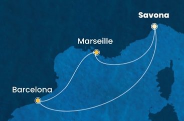 Taliansko, Španielsko, Francúzsko ze Savony na lodi Costa Favolosa