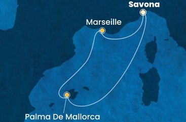 Taliansko, Španielsko, Francúzsko ze Savony na lodi Costa Diadema